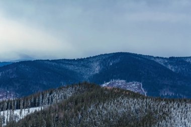 Dağlarda kış manzarası
