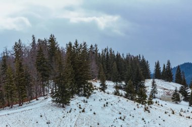 Dağlardaki güzel kış manzarası.