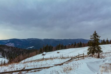 a view from the top on a hill with a beautiful winter day