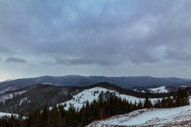beautiful winter mountains in the carpathians. ukraine