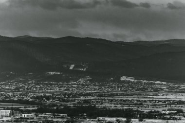 Landscapes, Forest, Carpathians, Photos of nature -Black and white photos, monochrome photos - Europe, Eastern Europe