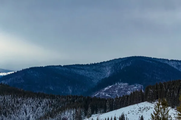 Dağlarda kış manzarası