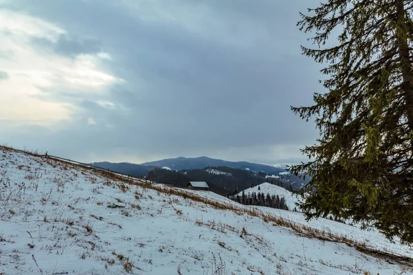Dağlarda kış manzarası