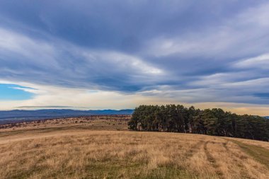 Bulutlu bir gökyüzünde Karpatlar 'ın güzel manzarası