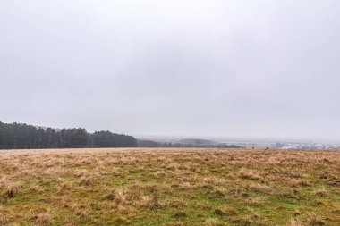 İskoçya dağlarındaki tarlanın manzarası