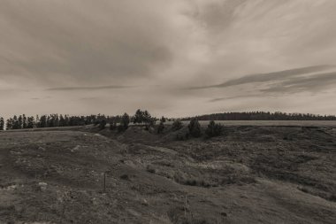 Kuzey Dakota tepelerinin güzel manzarası