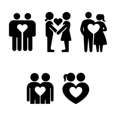 Aşkı ve gönül ilişkilerini temsil eden çeşitli ikonlar