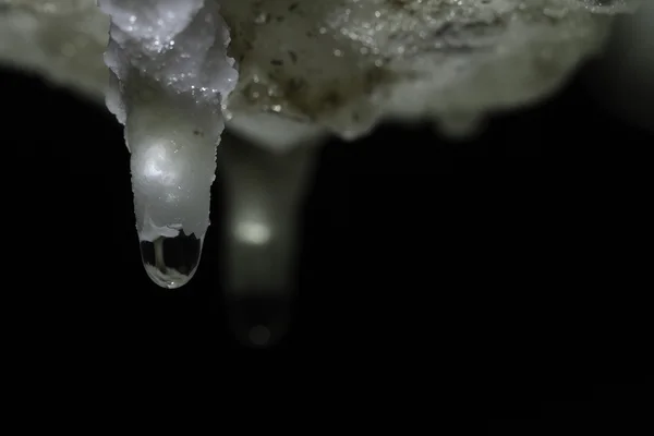 Gocce d'acqua in una grotta — Foto Stock