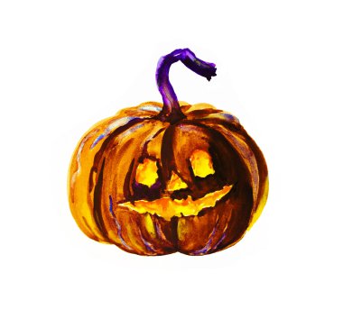 Beyaz üzerine Cadılar Bayramı Balkabağı. 