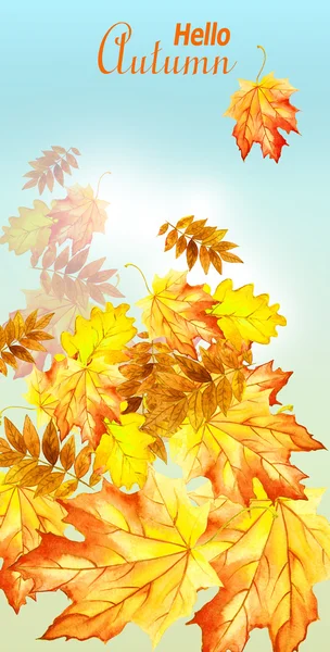 Banner mit bunten Herbstblättern. — Stockfoto