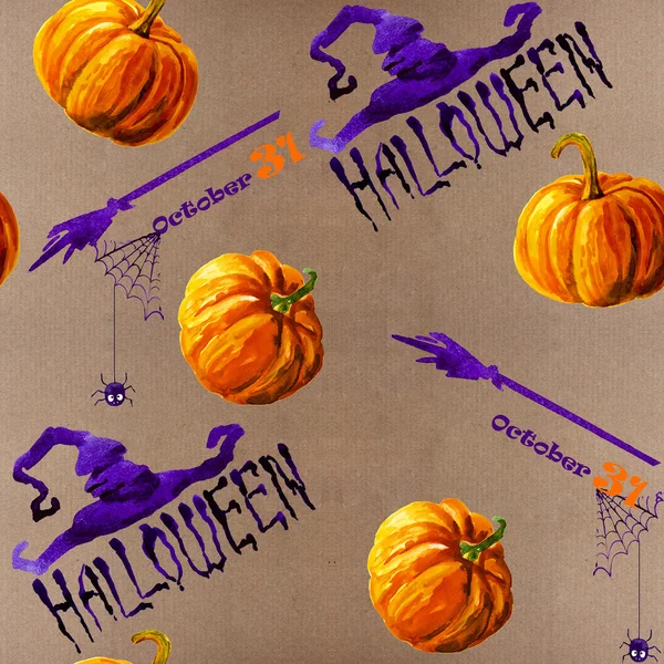 Граница Хэллоуина для дизайна. чертеж с тыквой — стоковое фото