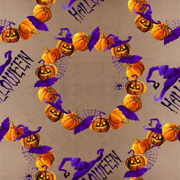 Frontera de Halloween para diseño. dibujo con calabaza — Foto de Stock
