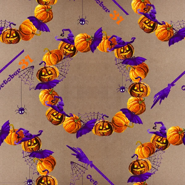 Confine di Halloween per il design. disegno con zucca — Foto Stock