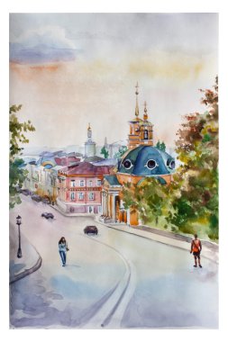 suluboya sokak görüş şekil. Kiev şehri. Ukrayna