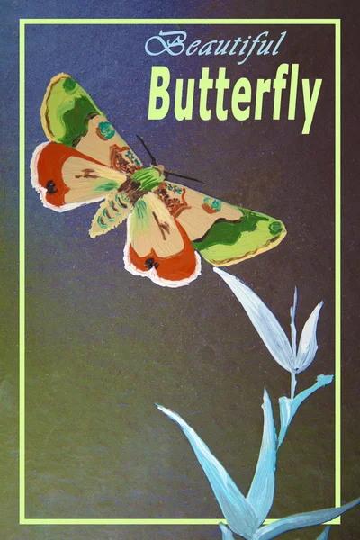 Pintura a óleo borboleta — Fotografia de Stock