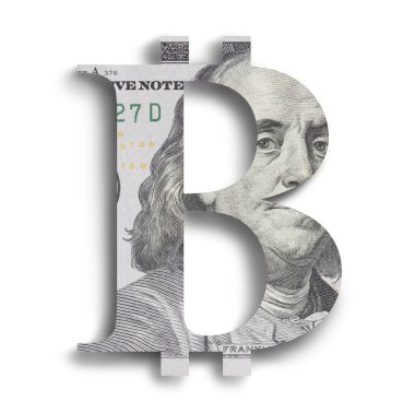 Bitcoin dijital para birimi madeni para zarar sistemi dolar konsept illüstrasyonuna dayanmaktadır. Bitcoin ve dolar sembollü kripto para simgesi simgesi. Engelleme zinciri kripto para birimi kavramı.