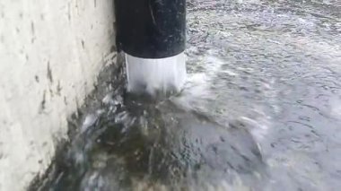 Borudan gelen yağmur suyu