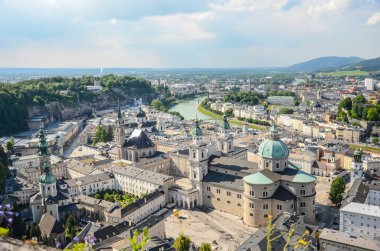 Barok Old Town, Salzburg Old Town, Avusturya üzerinden görünüm