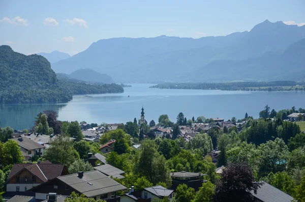 Vista lago, Salzburgo, Áustria — Fotografia de Stock