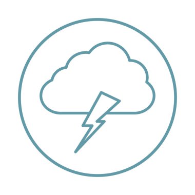 Bulut yıldırım simgesi vektör çizimi izole edildi