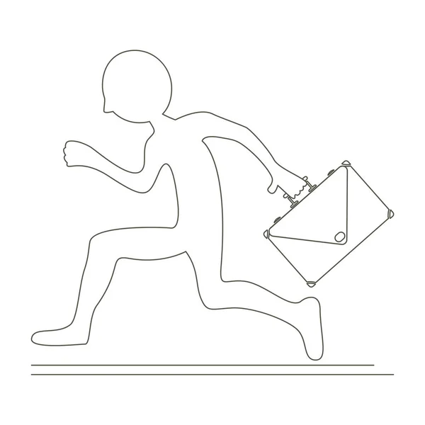 Biegnący biznesmen z ikoną walizki projekt ilustracji — Zdjęcie stockowe