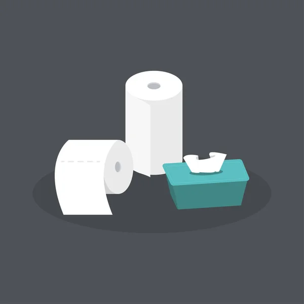 Set de productos de papel. Limpieza. Papel higiénico. Icono de tejido vector ilustración diseño — Archivo Imágenes Vectoriales