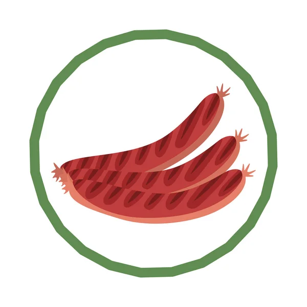 Vegan salsiccia deliziosa icona vettore illustrazione design isolato — Vettoriale Stock