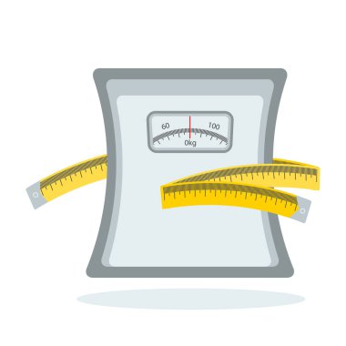 Zayıflatıcı simge. Şerit vektör çizimi izole edilmiş ağırlık ölçeği