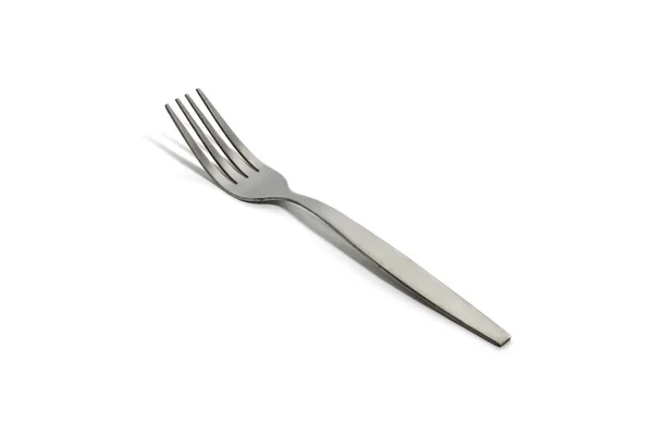 Enkele eenvoudige normale vork, geïsoleerd op een witte achtergrond met uitknippad — Stockfoto