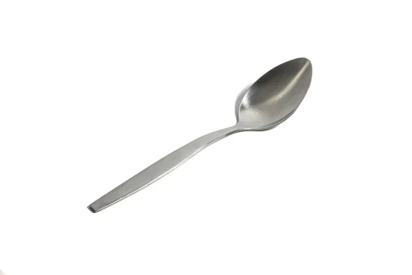 Single simple normal spoon isolated on white background with clipping path — Stock Photo, Image