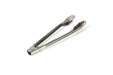 Mutfak maşa izole kırpma yolu ile beyaz bir arka plan üzerinde hizmet veren