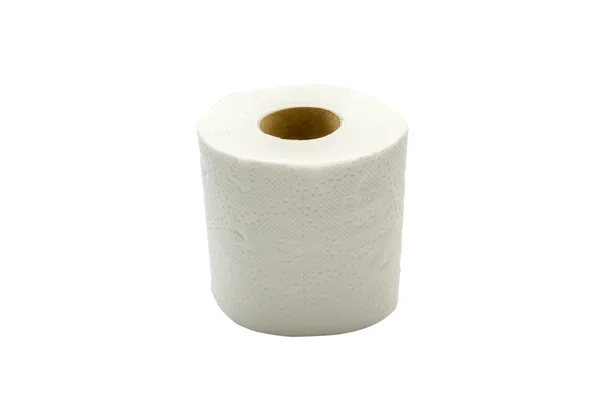 Рулон туалетной бумаги на белом фоне — стоковое фото