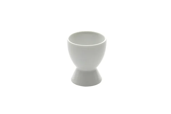Witte egg cup geïsoleerd op witte achtergrond — Stockfoto