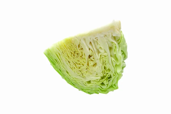 Απομονωμένη λάχανο κομμένο σε φέτες σε λευκό φόντο με διαδρομή αποκοπής — Φωτογραφία Αρχείου