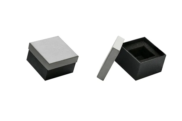Isolated set of opened modern gift box on white background — Stock Photo, Image