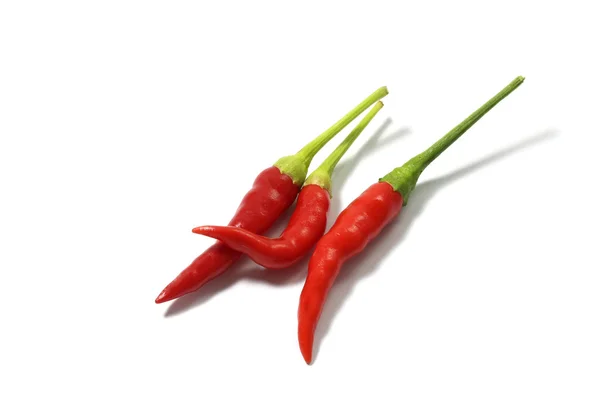 Κόκκινη καυτερή πιπεριά τσίλι απομονωμένη σε λευκό φόντο — Φωτογραφία Αρχείου