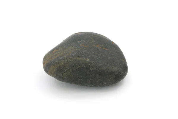 흰색 배경에 고립 된 간단한 검은 천연 돌 — 스톡 사진