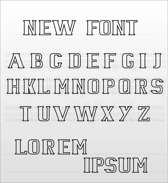 The new font english alphabet — Stock Vector