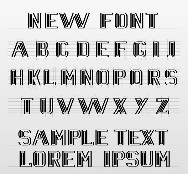 The new font english alphabet — Stock Vector