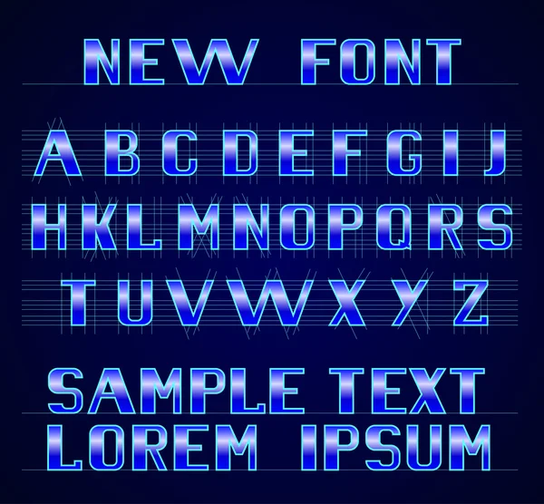 새로운 글꼴 영어 알파벳 — 스톡 벡터