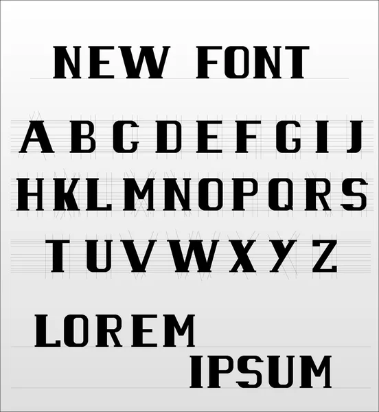 The new font english alphabet — Stock Vector