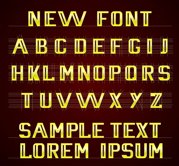 새로운 글꼴 영어 알파벳 — 스톡 벡터