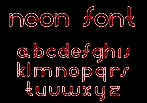 Abstraktní červené neonové písmo — Stockový vektor