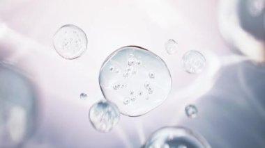 Üç boyutlu soyut animasyon, cilt bakımı, saç bakımı, saç restorasyonu, kozmetik, kolajen, öz için sıvı hareketinin 3 boyutlu videosu