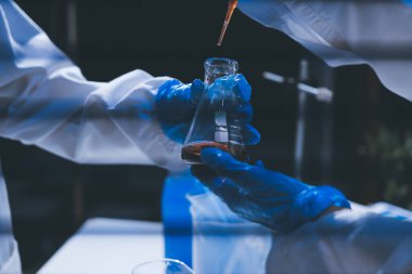 Klinik laboratuvarında çalışan araştırmacılar.