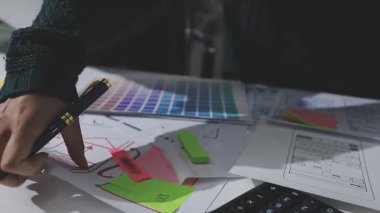 Çizimler ve dijital araçlarla UXUI tasarım beyin fırtınası oturumu