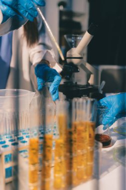 Klinik laboratuvarında çalışan araştırmacılar.