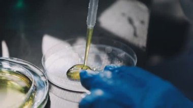 Arka plan için mikroskop ile Bilim tıbbi laboratuvar ekipmanları