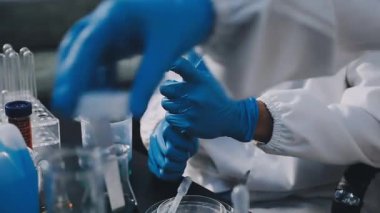 Arka plan için mikroskop ile Bilim tıbbi laboratuvar ekipmanları