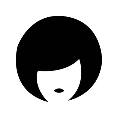 Kısa saçlı, kadın, siluet, siyah, siluet, siyah, ikon, stil, saç stili, kadın, güzellik, grafik, tasarım, portre, baş, yüz, basit, modern, soyut, cesur, simetrik